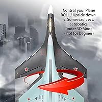 Vista 2 de Avión a control remoto RTF 4CH Motor trasero 3D / 6D Función de acrobacias SU35 Jet Avión con Hobby Modelo 2 Izquierda Acelerador
