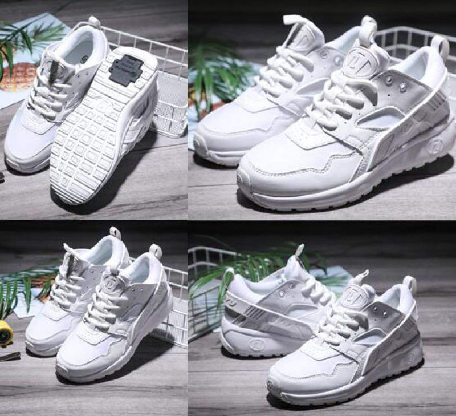 qmj Zapatos con Ruedas para Niñas Niños Calzado Deportivo Al Aire Libre Zapatillas para Skateboard Zapatilla con Rueda,White-40.5