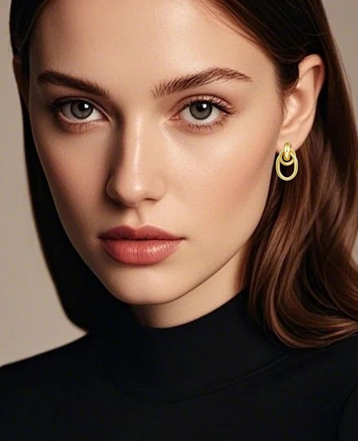 Fxiqini Gold Knot Earrings Geometric Drop Dangle Earrings Chunky Statement Earrings for Women Jewelry Gifts Gold Silver Tone - Image 3