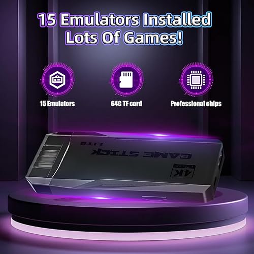 Miniatura 4 de M9 Retro Game Stick, consola de videojuegos retro de 64 GB con 20000 juegos retro incorporados, 15 emuladores, juego de TV retro Plug and Play, con