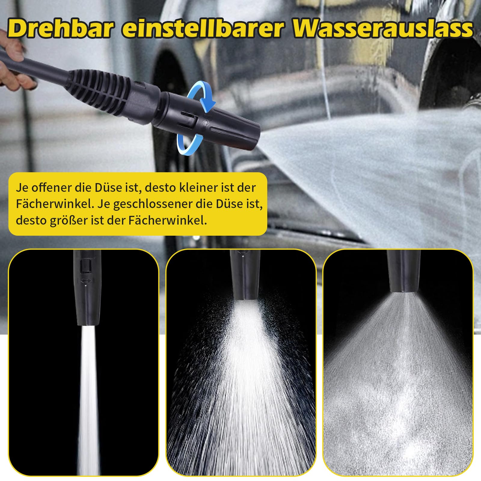 Hochdruckreiniger Pistole Zubehör Ersatzpistole und Sprühlanze für Kärcher K2 K3 K4 K5 K6 K7,Ersatz für Karcher Hochdruckreiniger Schlauch Schnellkupplungssystem mit Einstellbarer Sprühkopfdüse
