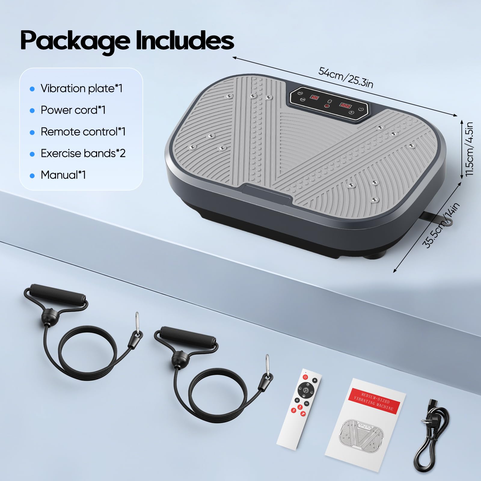 Plataforma Vibratoria, 120 Velocidades Plataforma Vibración Muscular para Musculación y Moldeado,Altavoz Bluetooth y Bandas Elásticas Fitness en Casa para Quemar Grasa y Adelgazar