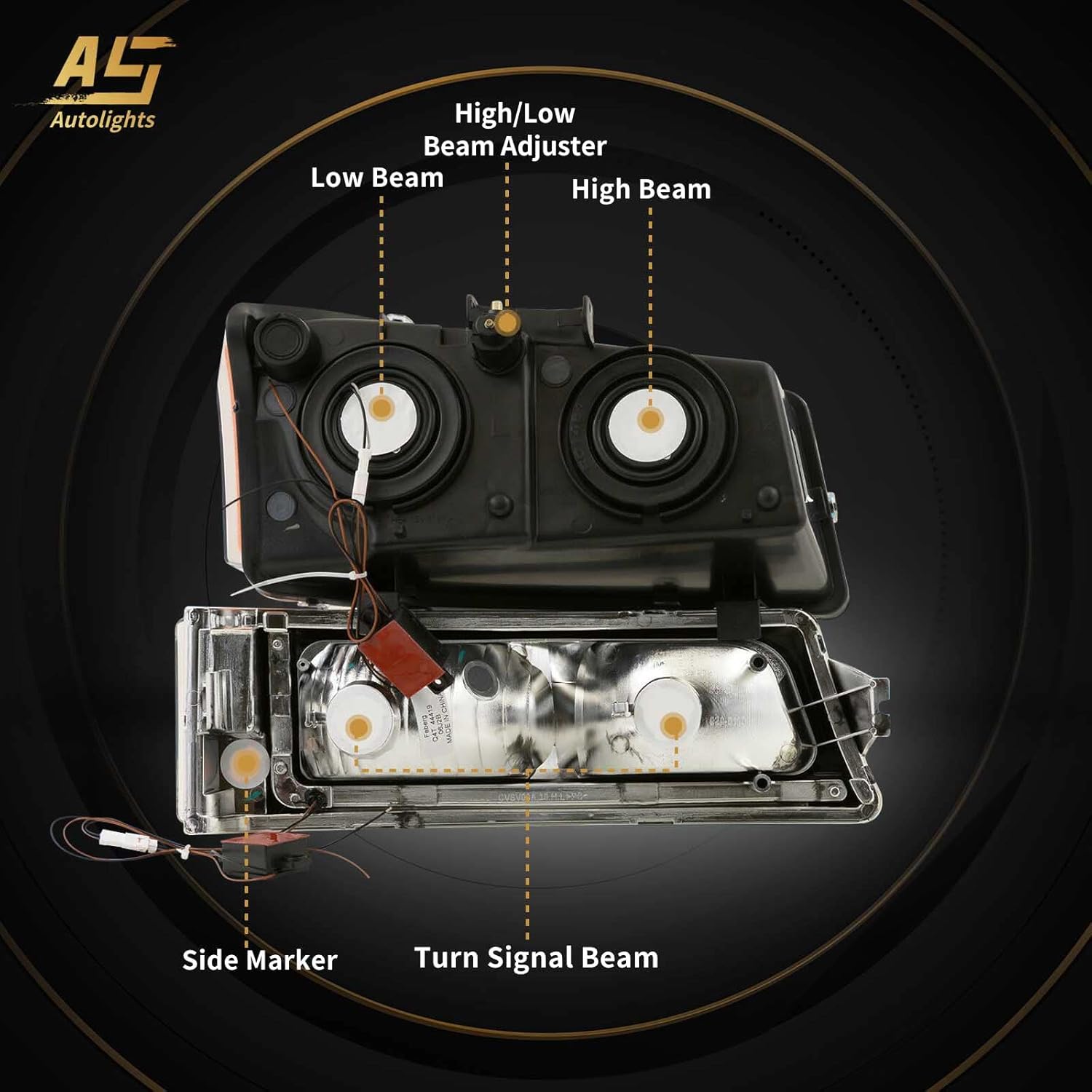 🛒 Crazy Deals AS Headlight Assembly Compatible with 2003 2004 2005 2006 Chevy Silverado 1500/2500/3500 Chrome Housing Amber Reflector Driver and Passenger Side