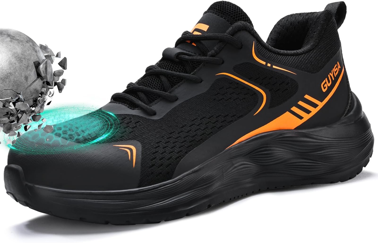 Steel Toe Shoes for Men Work Safety Shoes Industrial Construction Shoes Mid Cut Industrial Boot Work Sneakers Comfortable Lightweight Safety Shoes for Work