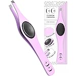 Professional Eyebrow Tweezers for Women and Men - Precision Stainless Steel Slant-Pointed Tip Tweezer for Facial Hair, Ingrown Hair, Splinter, Eyebrows & Blackhead Removal, Purple