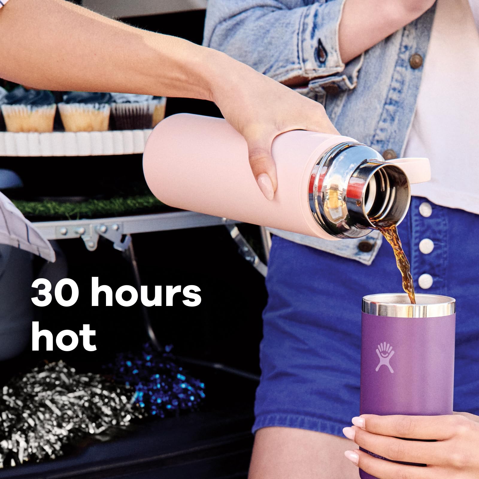 Hydro Flask Izolowana termofor i kubek 828 ml - szczelna, uniwersalna konstrukcja - utrzymuje napoje gorące przez 30 godzin i zimno przez 30 godzin - stal nierdzewna