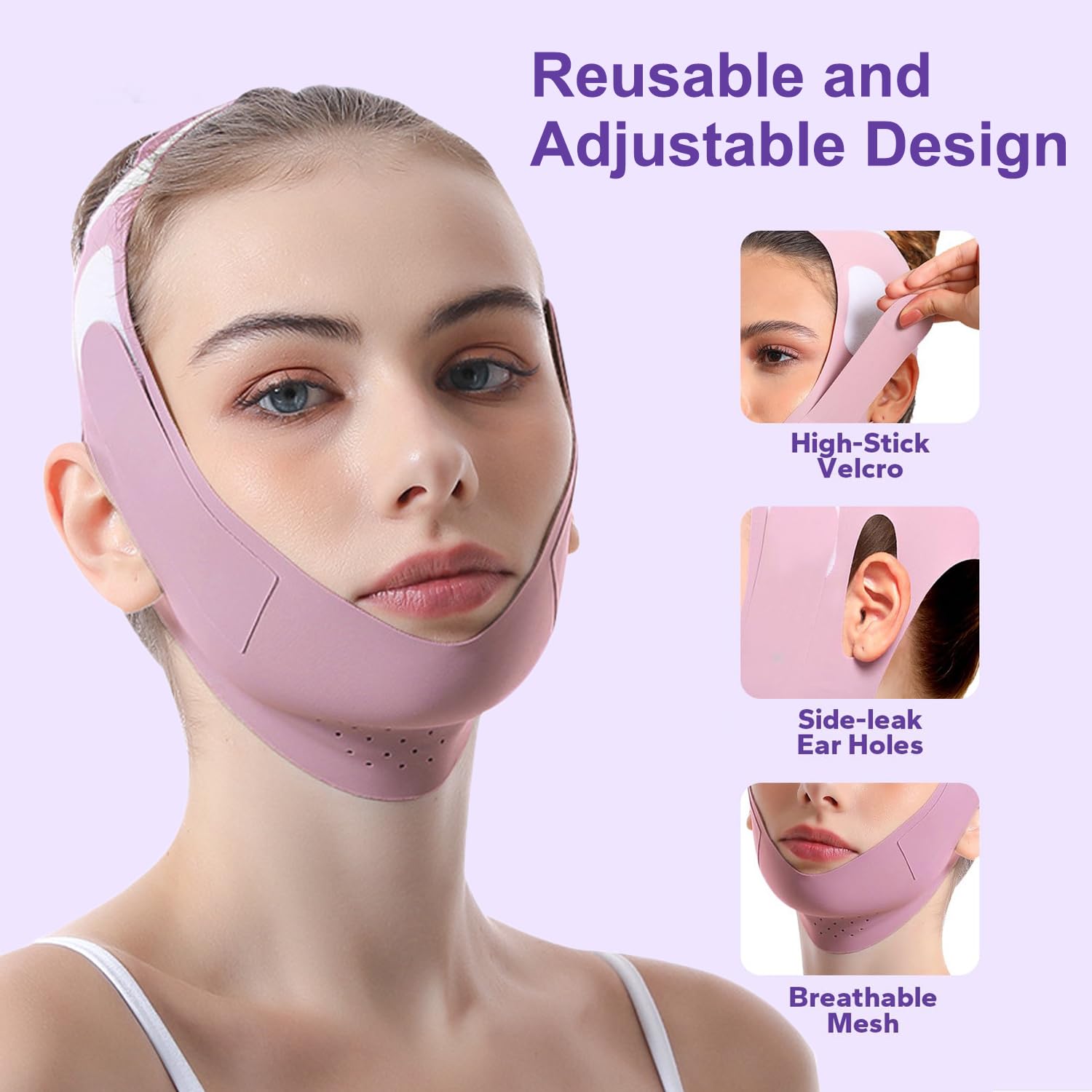 Face Bands, V-Line Lifting Chinstrap, V Line Lifting Mask, Reusable V Line Mask Facial Slimming Strap - Image 3