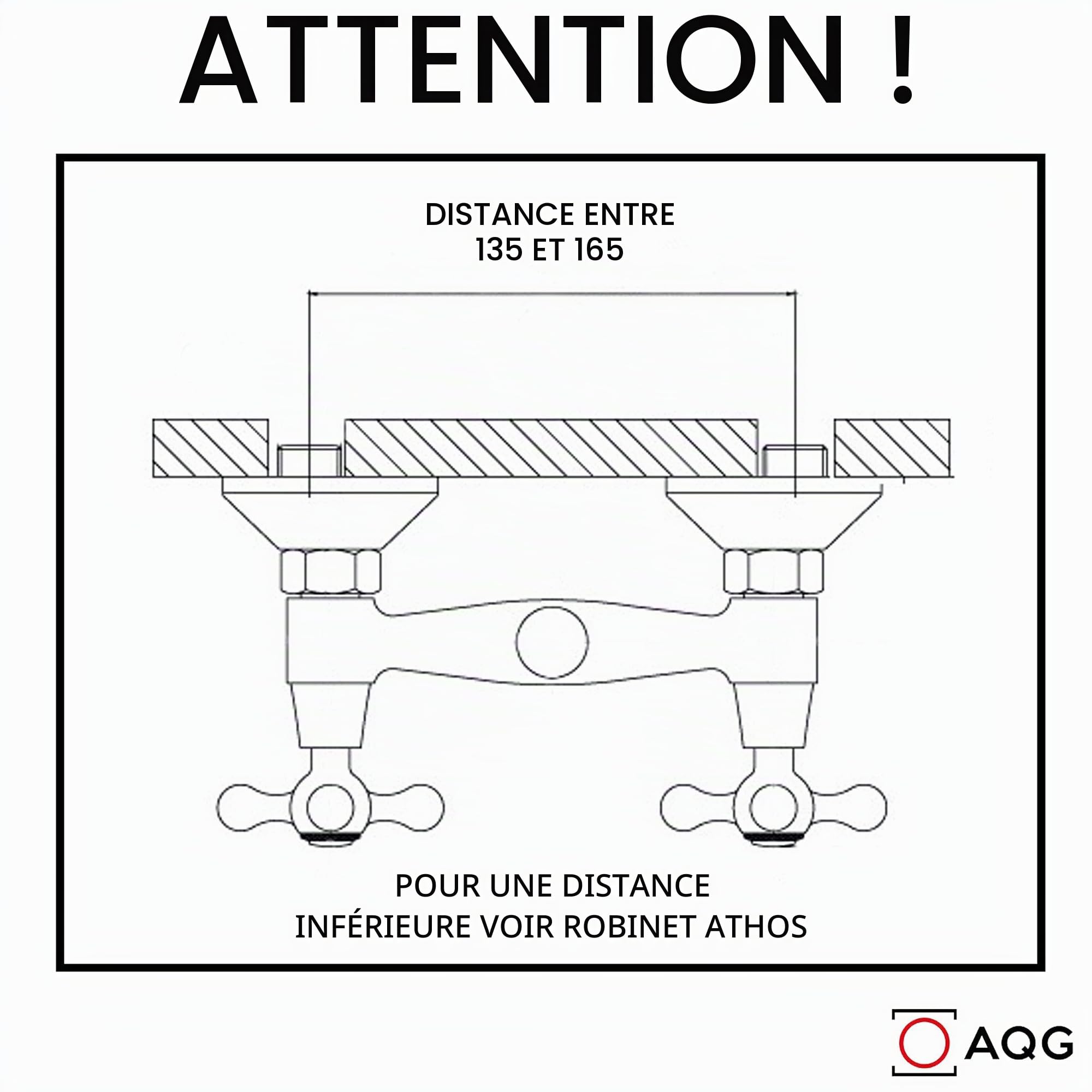 AQG Rhodas Robinet mural pour évier – Bec pivotant et installation facile de la cuisine – Design élégant et fonctionnel (Bronze)