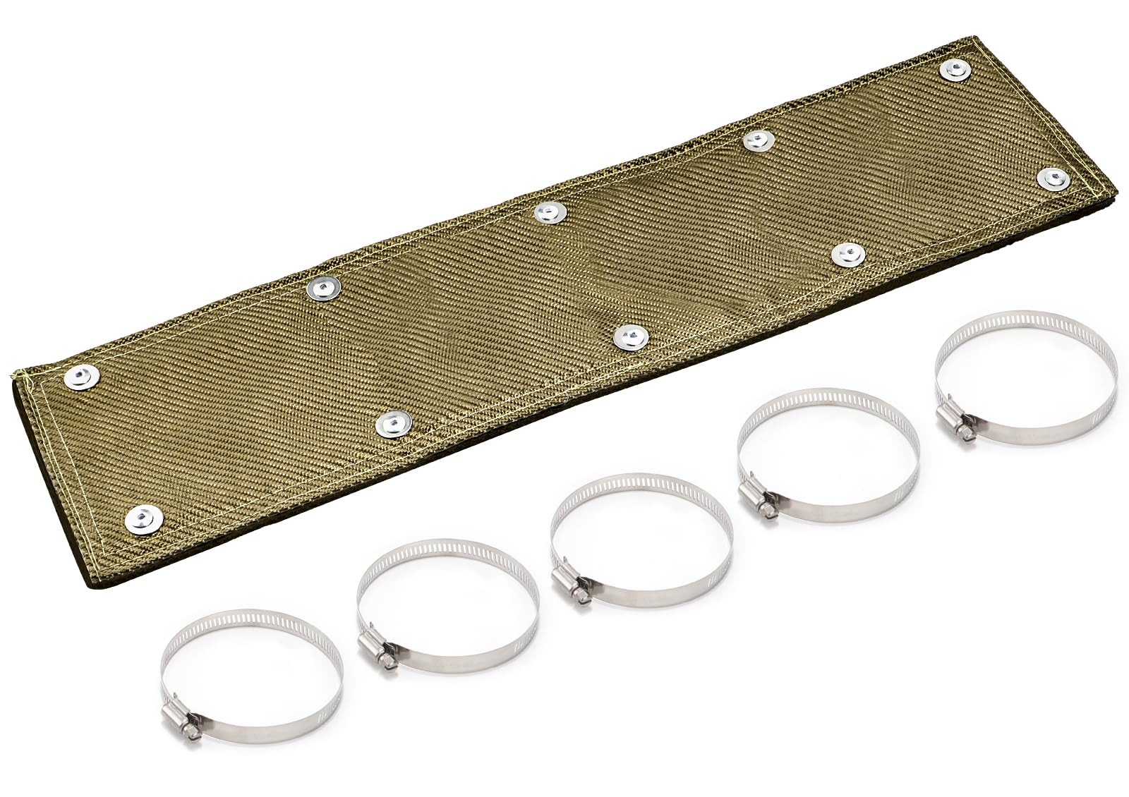 Bande Thermique d’Échappement 60 x 15 cm en Titane, avec Collier de Serrage et Gant – pour Pot d’Échappement Voiture et Moto