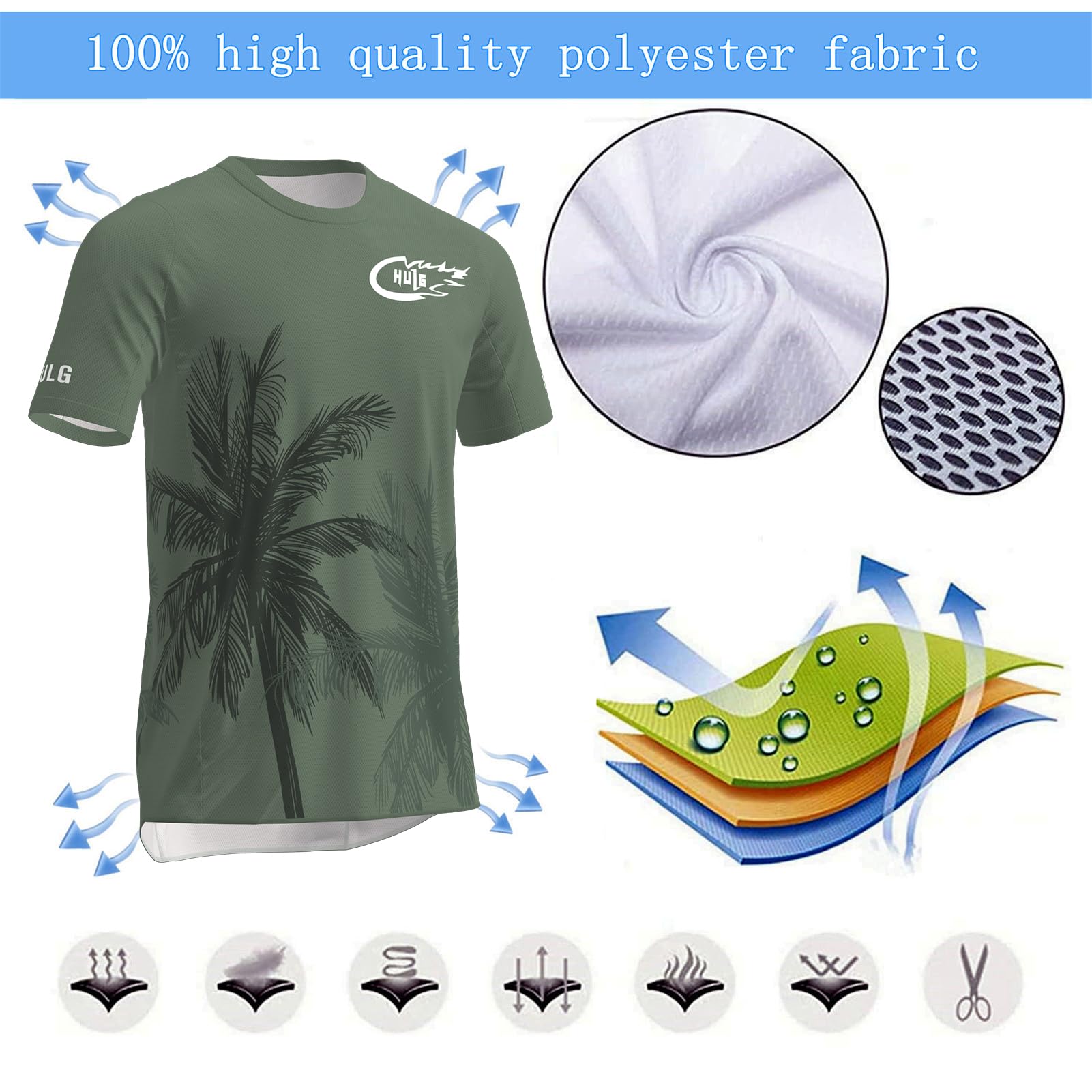 HULG Maglia MTB, Top Ciclismo Uomo,Maglia Motocross,Maglietta Manica Corta Ciclismo Uomo,Ad Asciugatura Rapida E Traspirante, Adatto per MTB, BMX E Molti Altri Sport All'aperto.