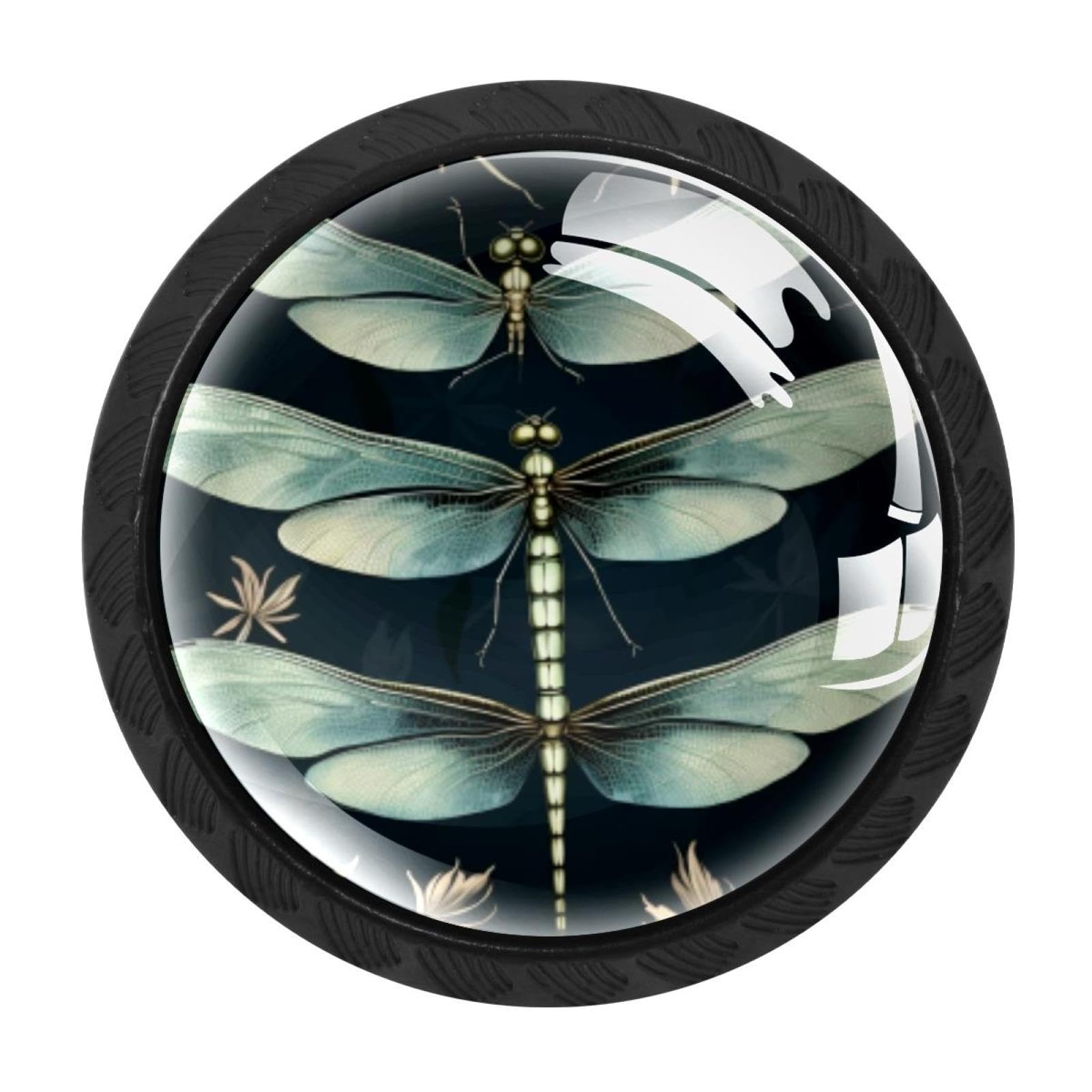 CHENZZZZ 4 Pack Cabinet Handles Black Dragonfly Cabinet Knobs Draw