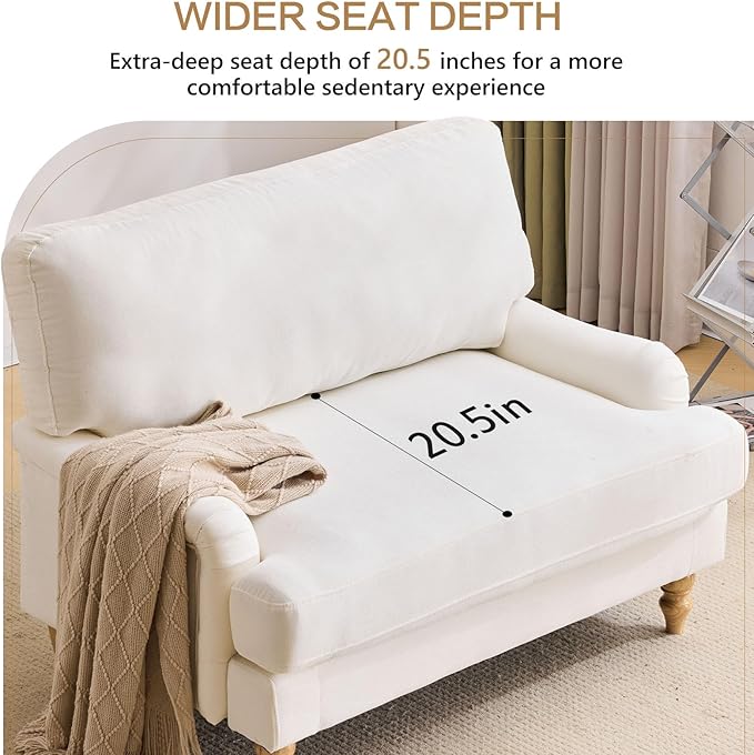 Sillón Oversized Tapizado Beige 118 cm Ancho miniatura 7