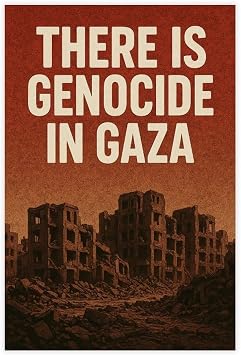 Fotuven There Is Genocide in Gaza Protest Poster Decor, Free Palestine Poster, Free Gaza Sign Human Rights Activist Banner, Political Demonstration Placard 12x18inch30x45cm Unframe
