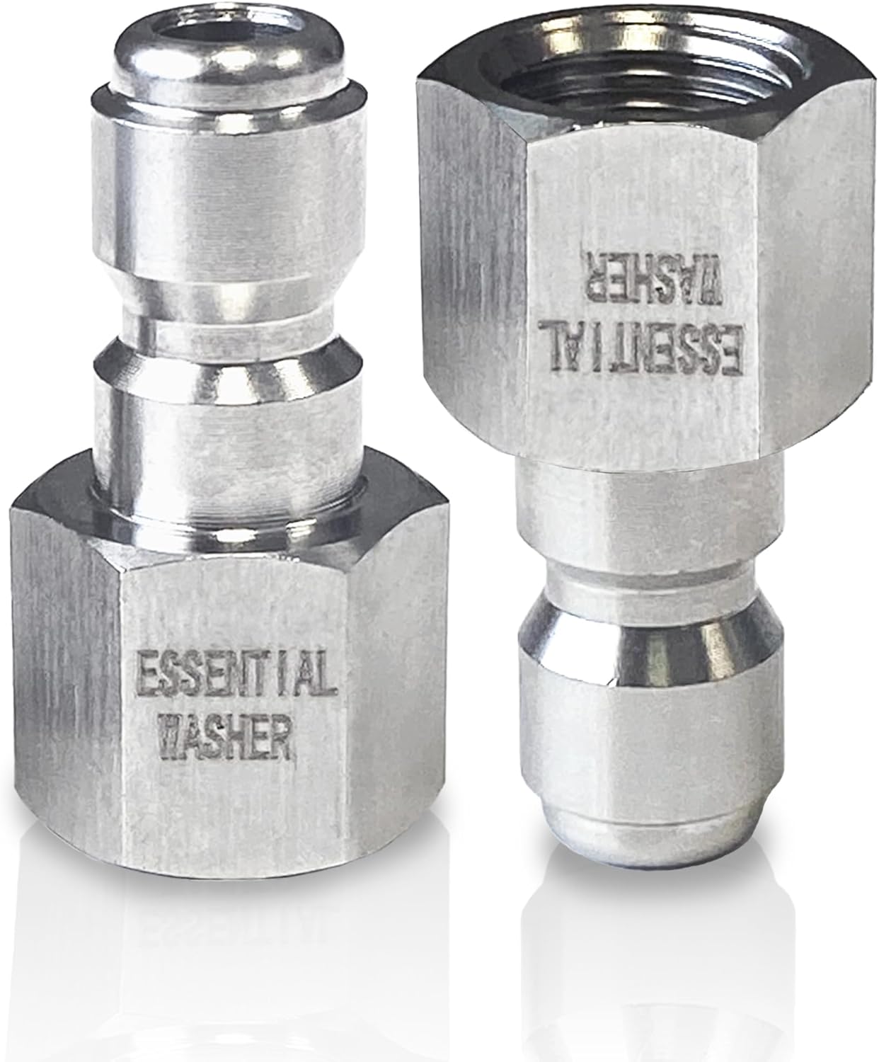 Essential Washer Stainless Steel ¼” Plug Male NPT | Pressure Washer Quick Connect Fittings | 5000 PSI | Set Of 4