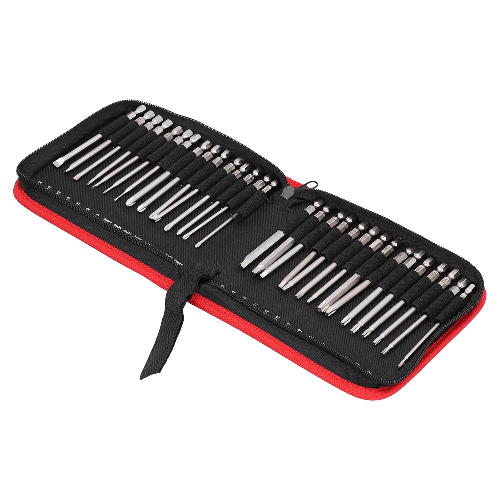 Set di 30 punte per cacciavite magnetiche, punte in acciaio S2 con scatola di conservazione, a forma di stella, a croce e a quadrata, compatibili con avvitatori e trapani elettrici (150 mm)
