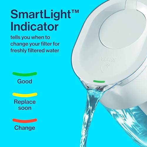 Miniatura 3 de Brita Jarra grande de filtro de agua de 10 tazas con recordatorio de filtro de luz inteligente y 1 filtro estándar hecha sin BPA verde azulado el