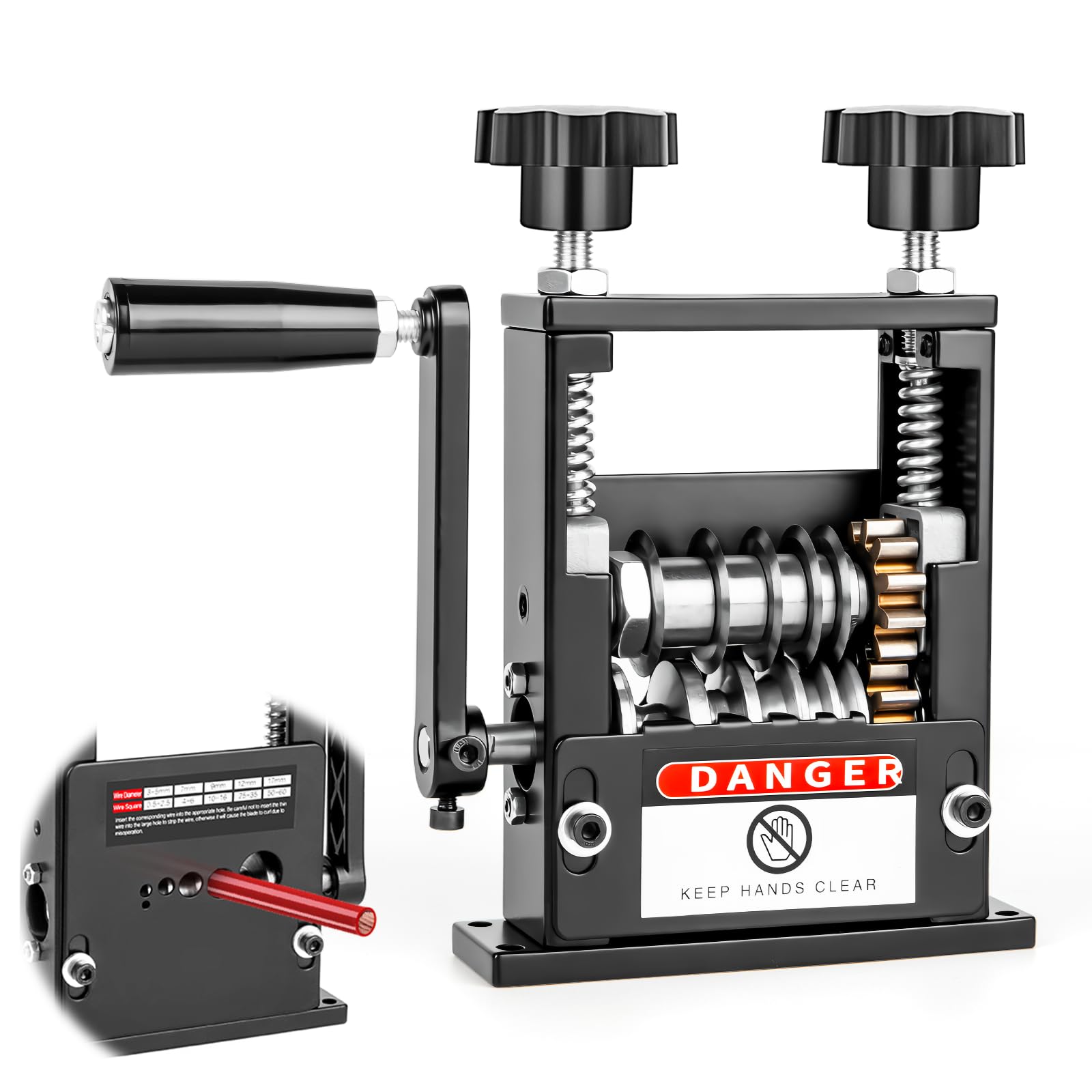 Denudeur Cable Electrique, Orifesio Machine à Dénuder le Cuivre Manuelle avec 6 Canaux et 5 Lames, Denudeur Cable pour 3 à 17 mm, Denudeuse de Cable Electrique pour le Recyclage des Déchets de Cuivre