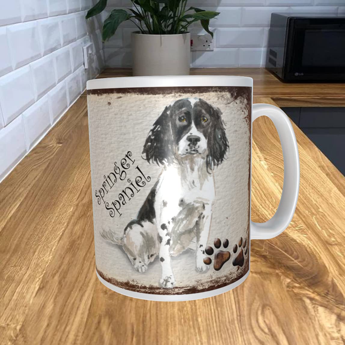 Shawprint Limited White Springer Spaniel 11Oz Coffee Mug My Dog's Rules Theme 209Drmug