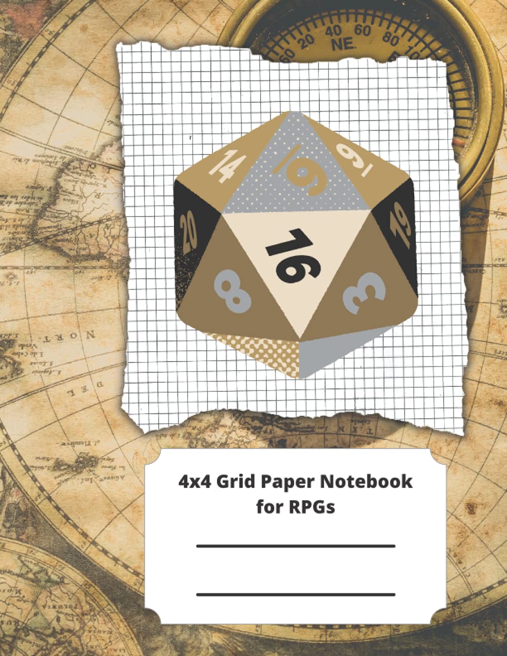 Grid Graph Paper Composition Notebook for Role Playing Games (4x4 Squares per inch, 8.5x11 Paper): 200 Pages Blank Quad Rule RPG Grid Paper for Map ... Game Design Supplies, Game Designer Gifts