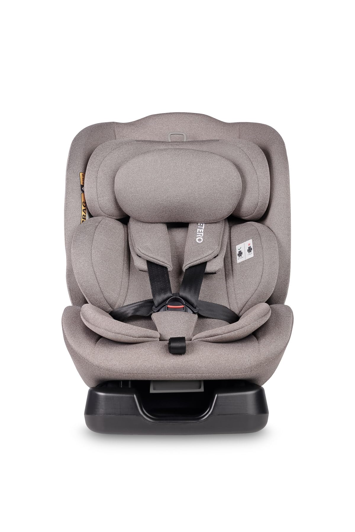 CARETERO - Kindersitz Auto Ohne Isofix - Autositz für Kinder 40-150 cm - Kinderautositz ab Geburt bis zum etwa 12. Lebensjahr - 5-stufige Neigungsverstellung - Mundi i-Size Beige