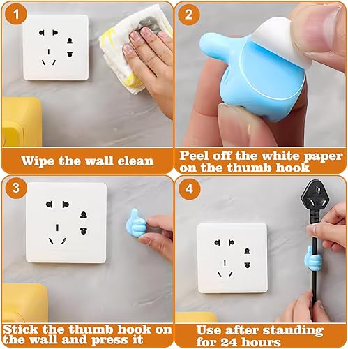 Miniatura 6 de 36 soportes para lápices para niños de escritorio, clips de cable autoadhesivos, ganchos de silicona para exteriores, para cables, pared, llaves