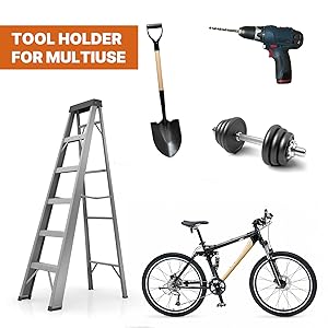 Flexi Rods Garage Organizer Wall Hanger - Garden Tool Rack for Grass Trimmer, Hedge Trimmer, Garage Tools, 1 Pack