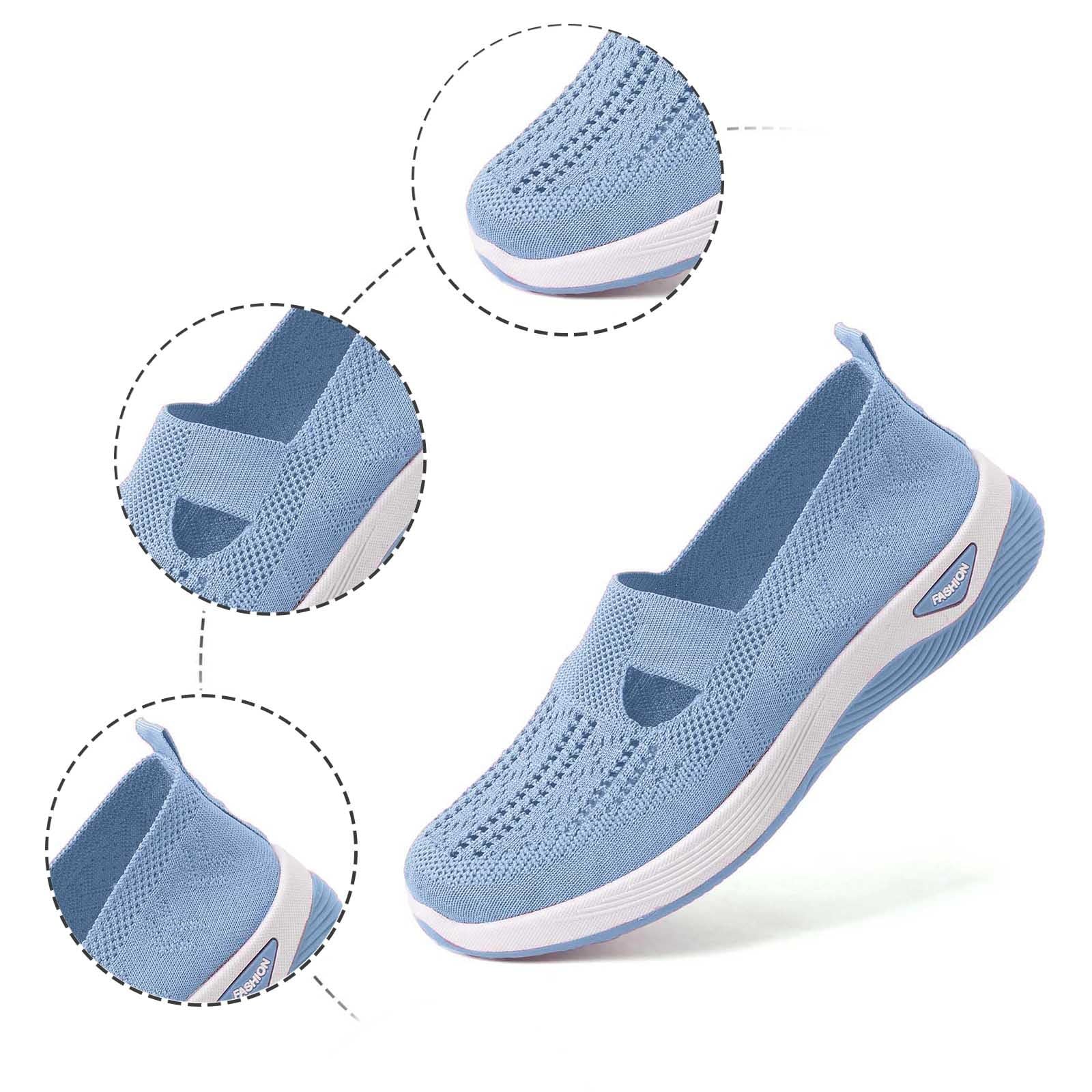 Scarpe Ortopediche Donna Estive Scarpe Comode Senza Lacci Sneakers Pianta Larga Slip On da Corsa Camminare Ginnastica Morbida Traspiranti Antiscivolo Diabetici Sanitarie