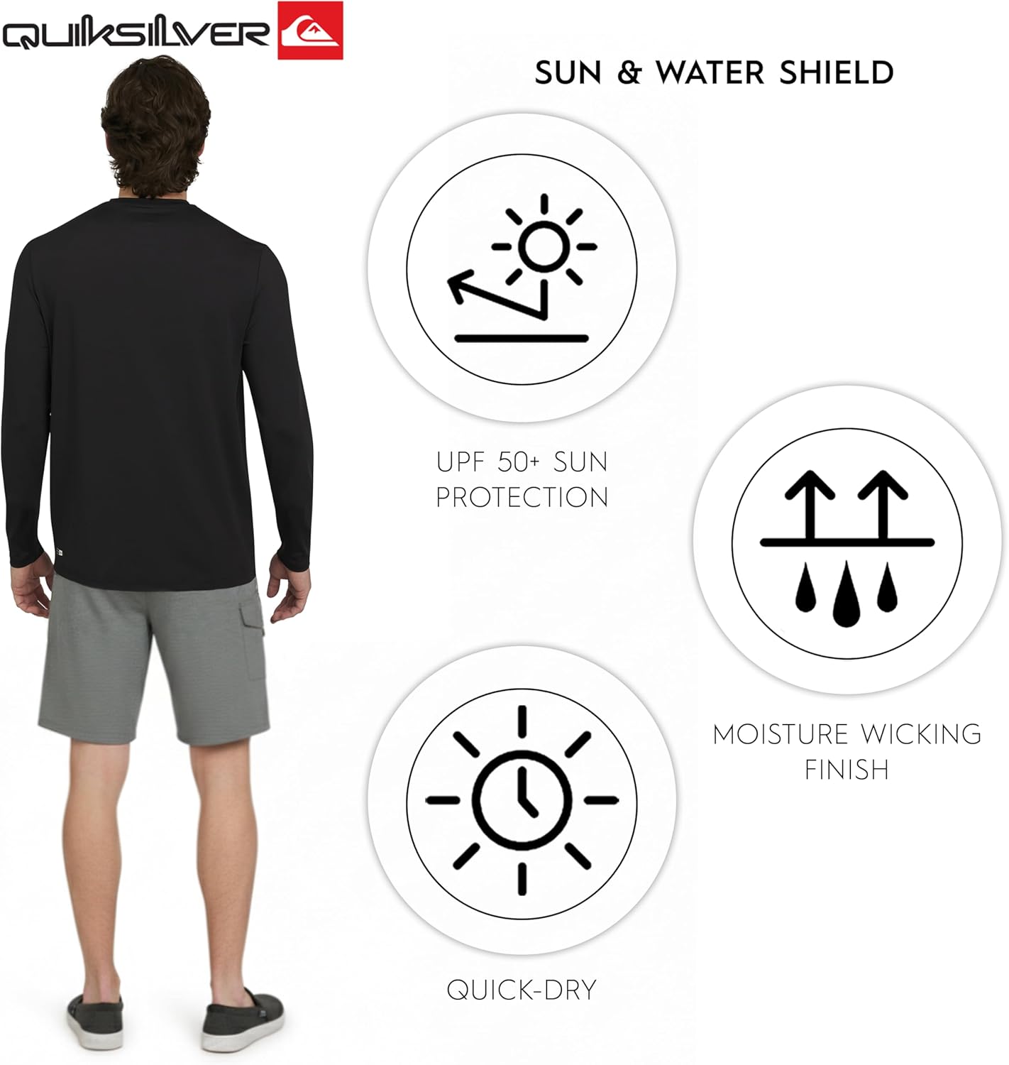 Quiksilver Men's Swimwear Regular Fit UPF 50 Long Sleeve Sun Tee Rash Guard Shirt (S-XXL) - Image 5