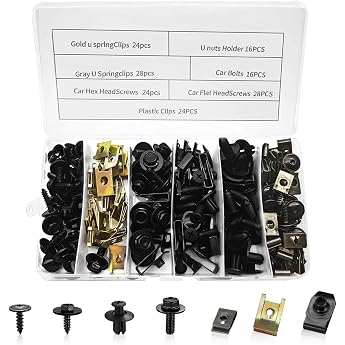 160 piece body screw set universal sheet metal nut screw nut clip kit metal and type mounting clips car body undertray fender tapping screams for fixing repairs car part
