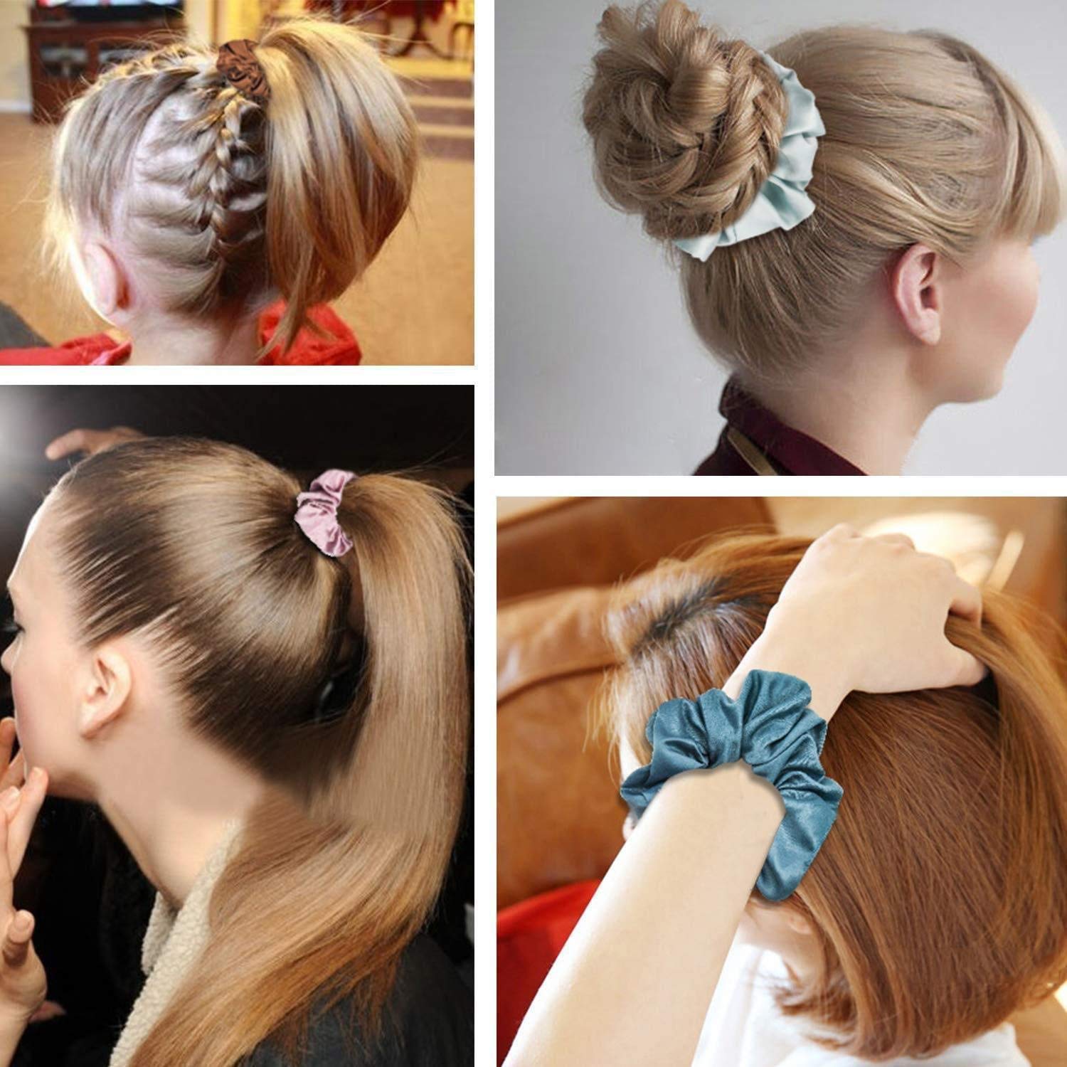 FAMEZA 10 Pcs Hair Ties Velvet Scrunchies, Elastic Flannelette Hair Bands Scrunchy Hair Ropes Women Hair Accessories 1