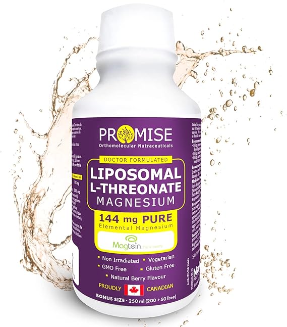 🇨🇦 250ml (8.5oz) LThreonate Liposomal Magnesium Liquid Supplement with Magtein 144 mg of