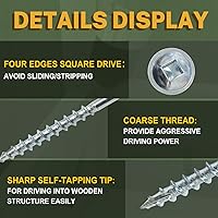 Vista 7 de LIONMAX Tornillos de bolsillo de 1-1/4 pulgadas, 300 tornillos de bolsillo #8 x 1-1/4 pulgadas con accionamiento cuadrado, roscas gruesas