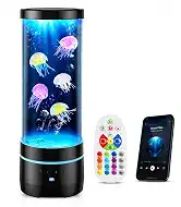 Jellyfish Lamp with Bluetooth Speaker and White Noise, 17 Color Floating Jelly Fish Tank Aquarium Light for Bedroom Home Office Decor, Unique Gifts for Adults, Kids, Boys, Girls