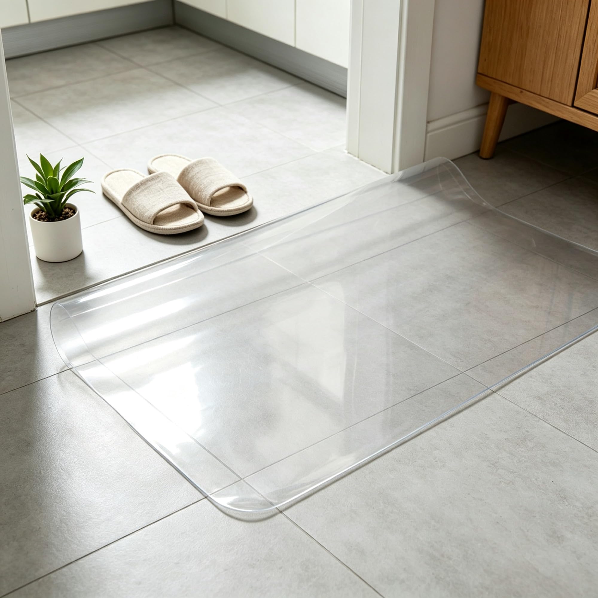 Alfombrilla Transparente Protector Suelo para Silla Oficina Antiarañazos | Antideslizante fabricada en PVC resistente de 2 mm protege pisos duros, parquet y baldosas(Transparent,35"x55"/90x140cm)