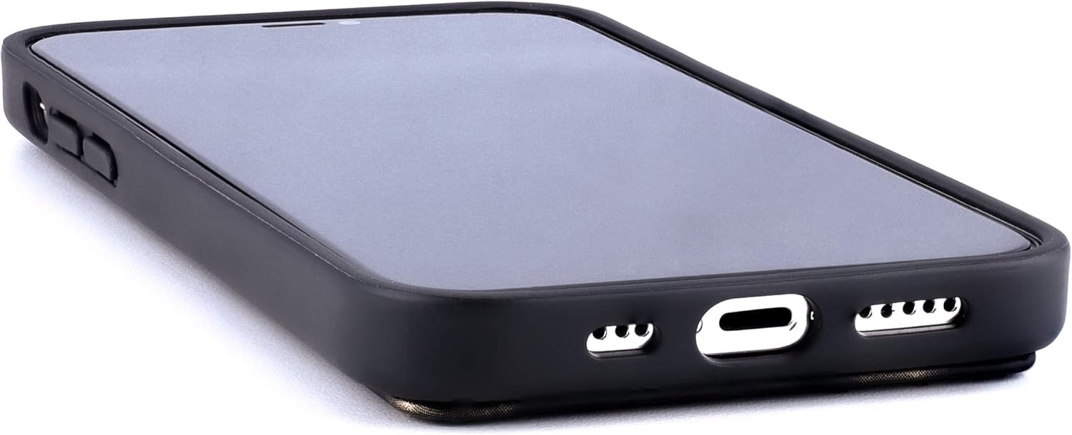 Dockem Marble M2T Wallet Case for iPhone 12 and iPhone 12 Pro: Built-in Invisible Metal Plate for Magnetic Mounting with Marble Style Synthetic Leather 2 Card Slots (Black and Gold, 6.1") - Image 6