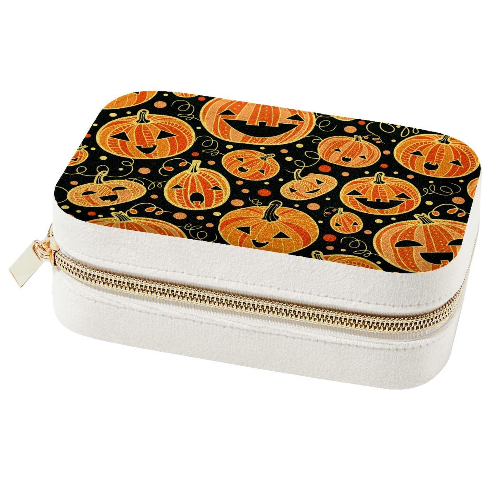 Boîte à bijoux voyage citrouille d'Halloween : l'organiseur portable pour vos déplacements
