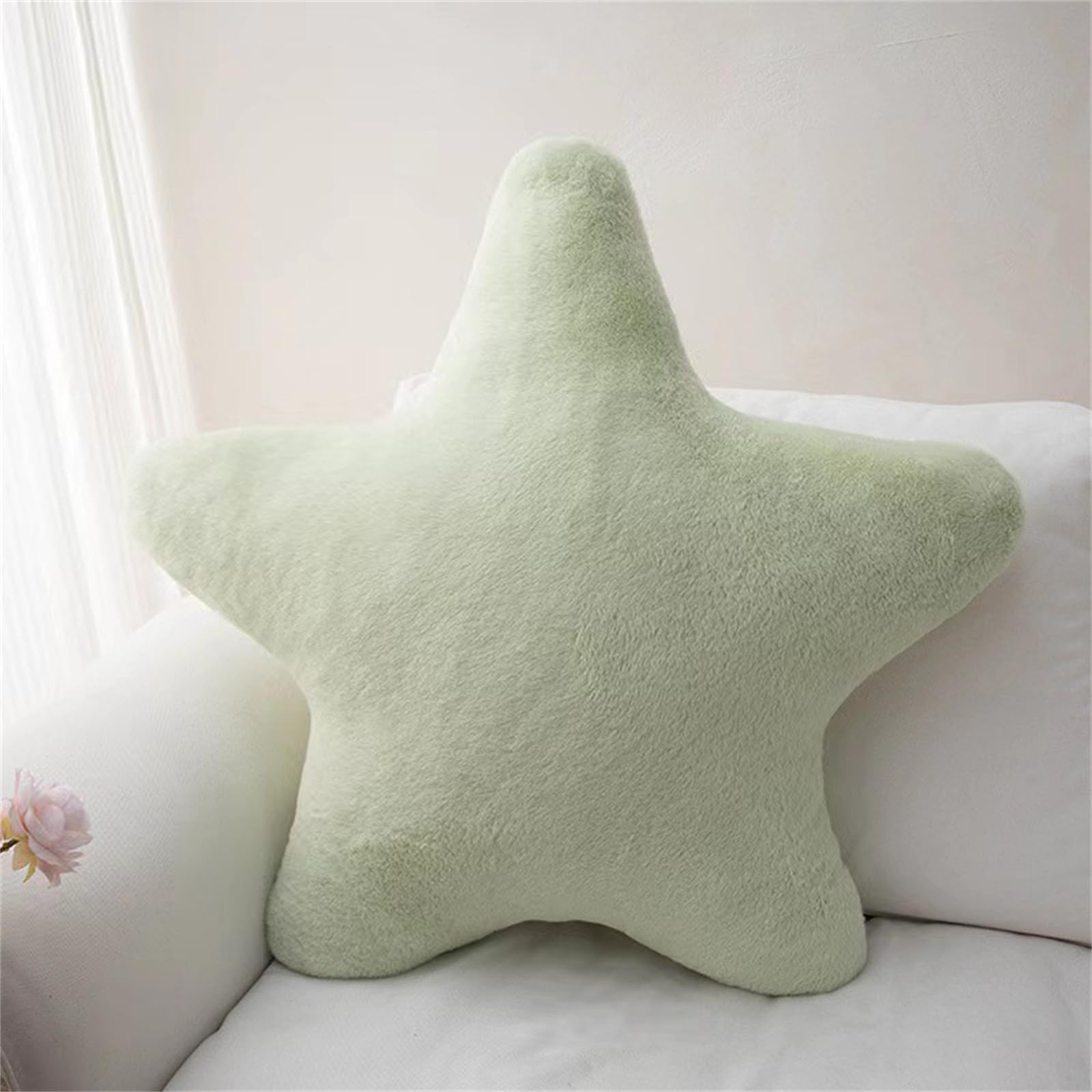 champracer Kissen Stern Plüschkissen, Kuschelkissen Kinder, Weiche Flauschige Sternform Zierkissen, Stern Wurfkissen für Mädchen & Jungen Zuhause Schlafzimmer (grün,40 cm)