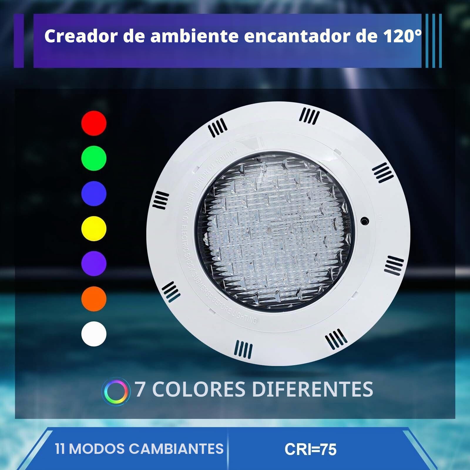 45 W LED RGB IP68 Foco subacuático para piscina luces de piscina con mando a distancia subacuática LED iluminación para piscina