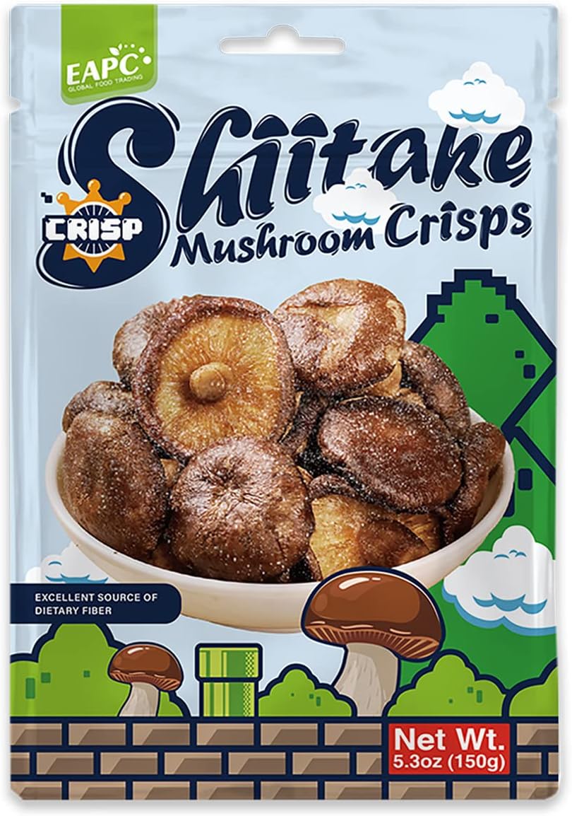 EAPC Shiitake Mushroom Snacks, PlantBased Made of Fresh Whole Shiitake Mushroom, Healthy