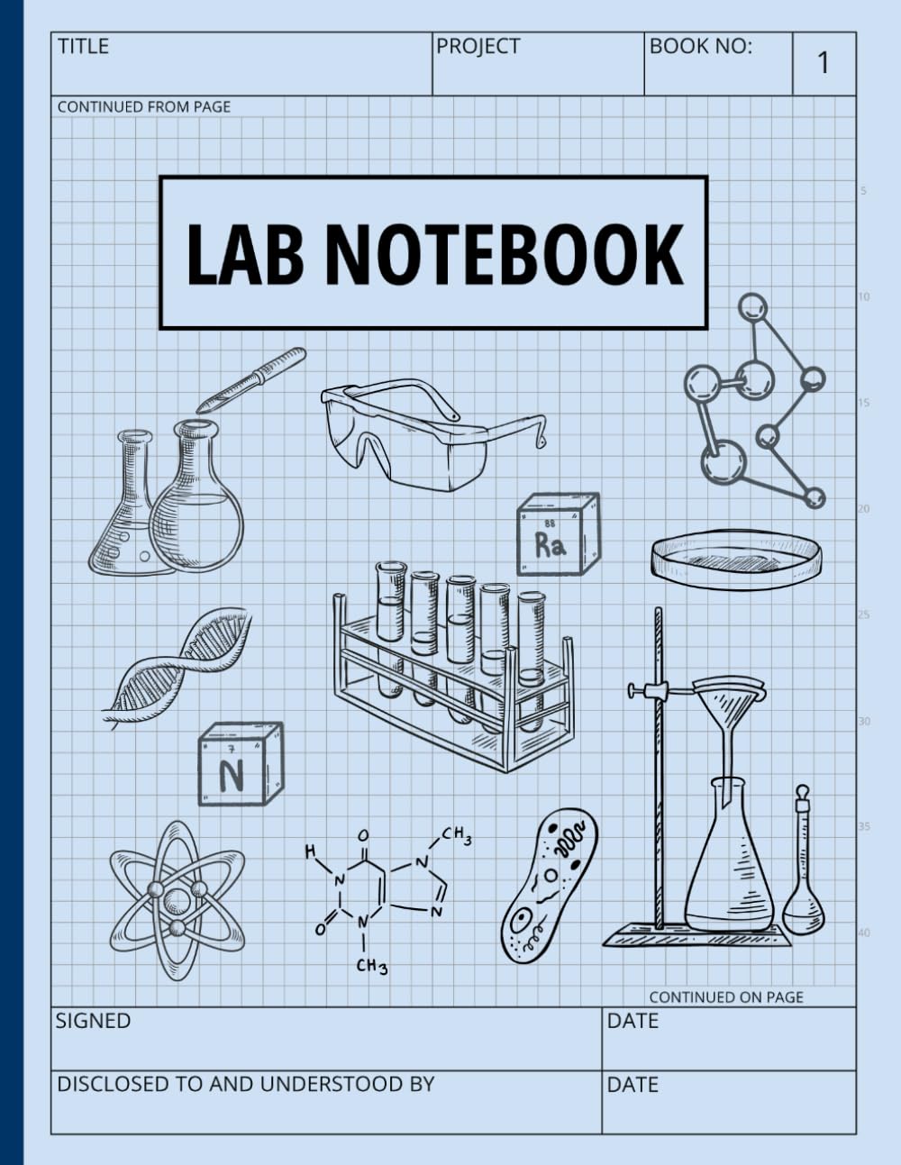 Lab Notebook: 5x5 Quad Ruled Laboratory Graph Paper Notebook, 8.5 x 11, for School, College, Work
