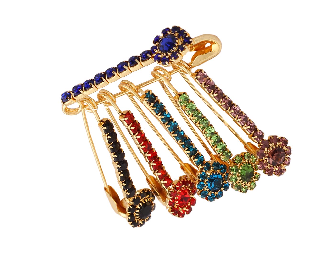 VAMA FASHIONS Multicolor Stone Safety Saree Pins Brooch For Holding Pallu Sari Pleats Women (B07T1H892M) Amazon Price History, Amazon Price Tracker