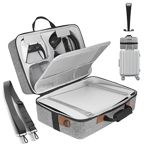 ELLESTAZ Hard Shell Carrying Case for PS5, Protective Travel Carry Case Fits Playstation 5 Console Controller, Carrying Case Travel Bag Storage for