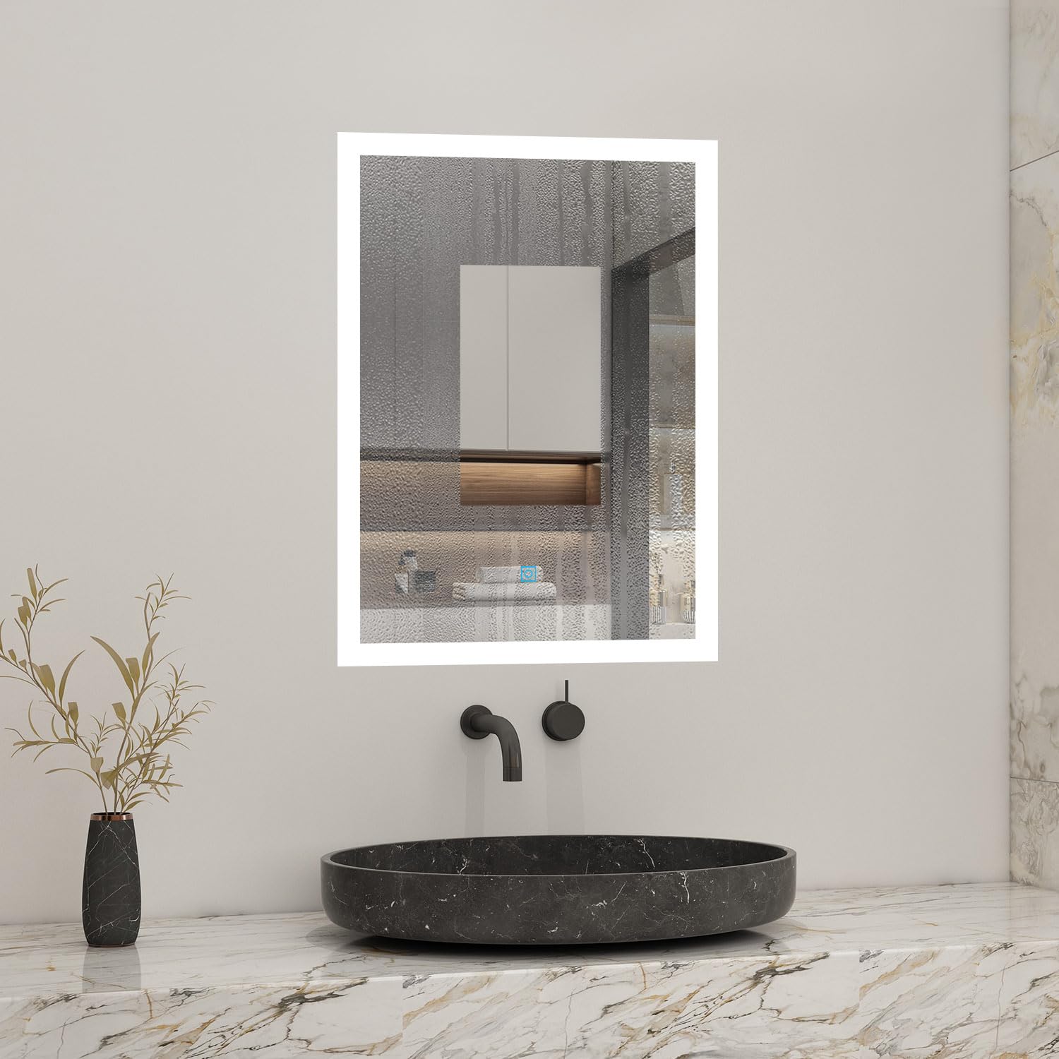 Specchio da bagno rotondo da 70 cm Specchio da bagno illuminato con LED