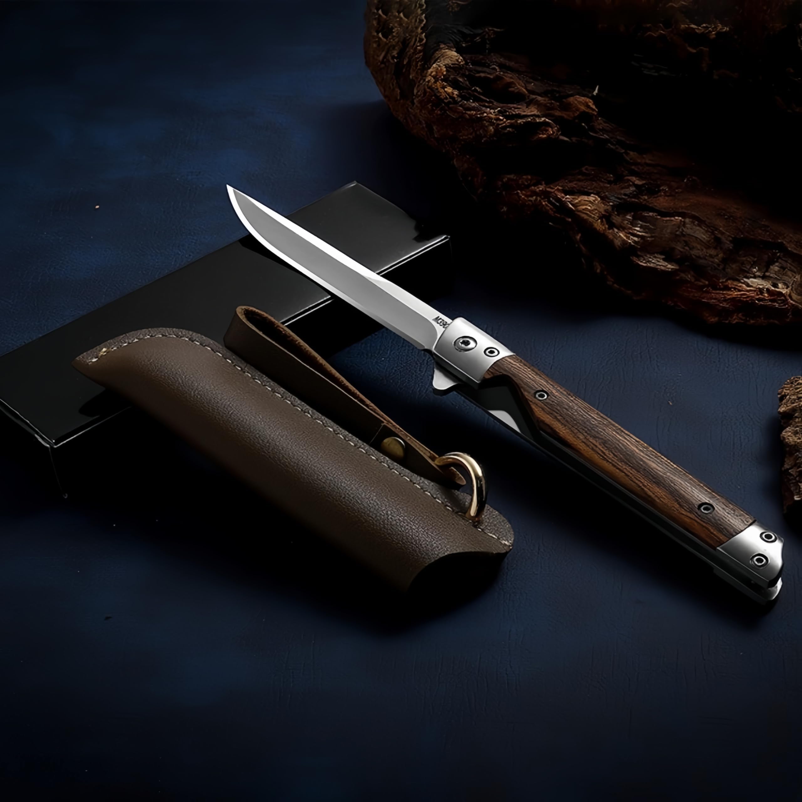 Stainless Steel Foldable Multifunctional Cutting Knife Tool with Blade and Keychain for Camping and Hiking