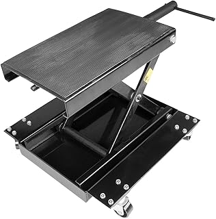 Stark USA Motorcycle Jack Center Scissor Lift Floor Jack for Motorcycle Dirt Bike w/Wheel Cart 1100lbs Capacity Dolly Table Stand