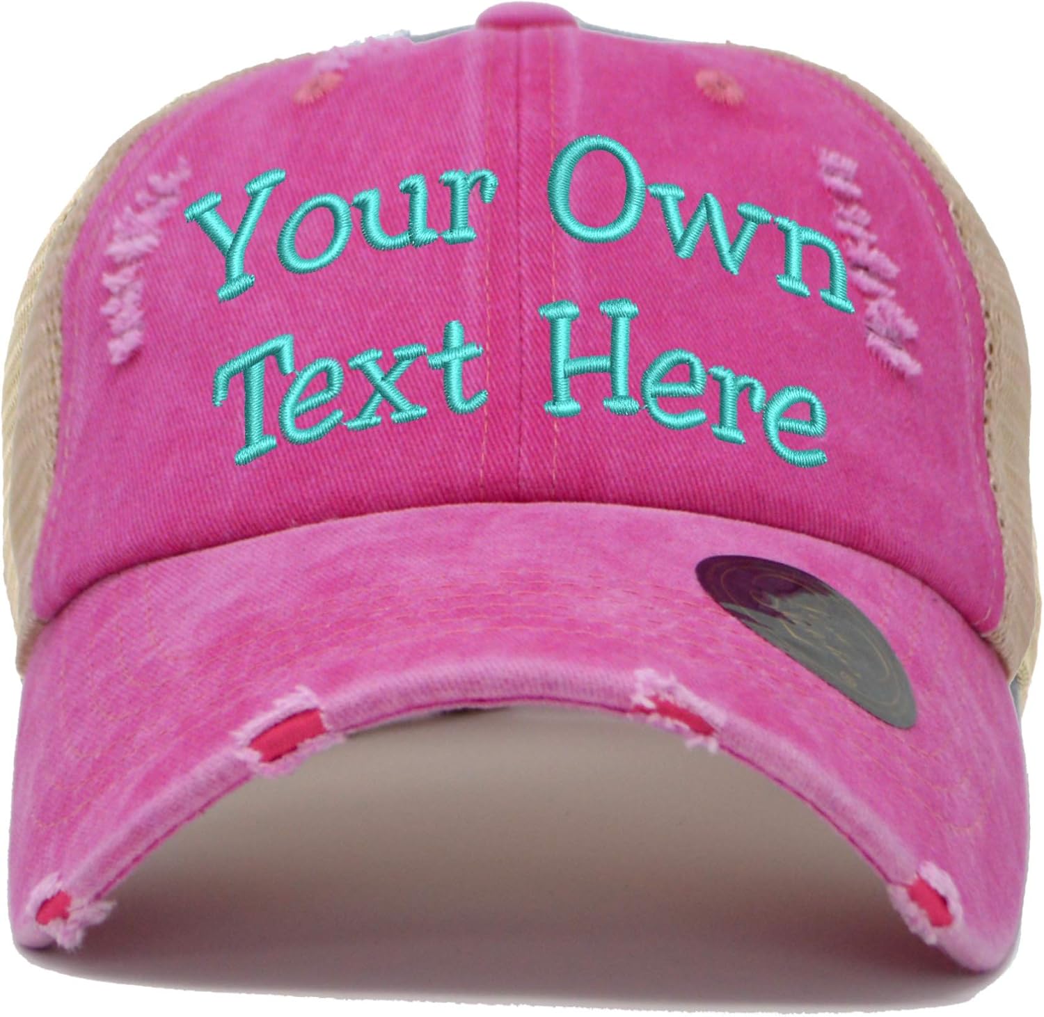 Custom Embroidered Hat Vintage Washed Distressed Trucker Baseball Cap Adjustable Men Women Low Profile Dad Cap