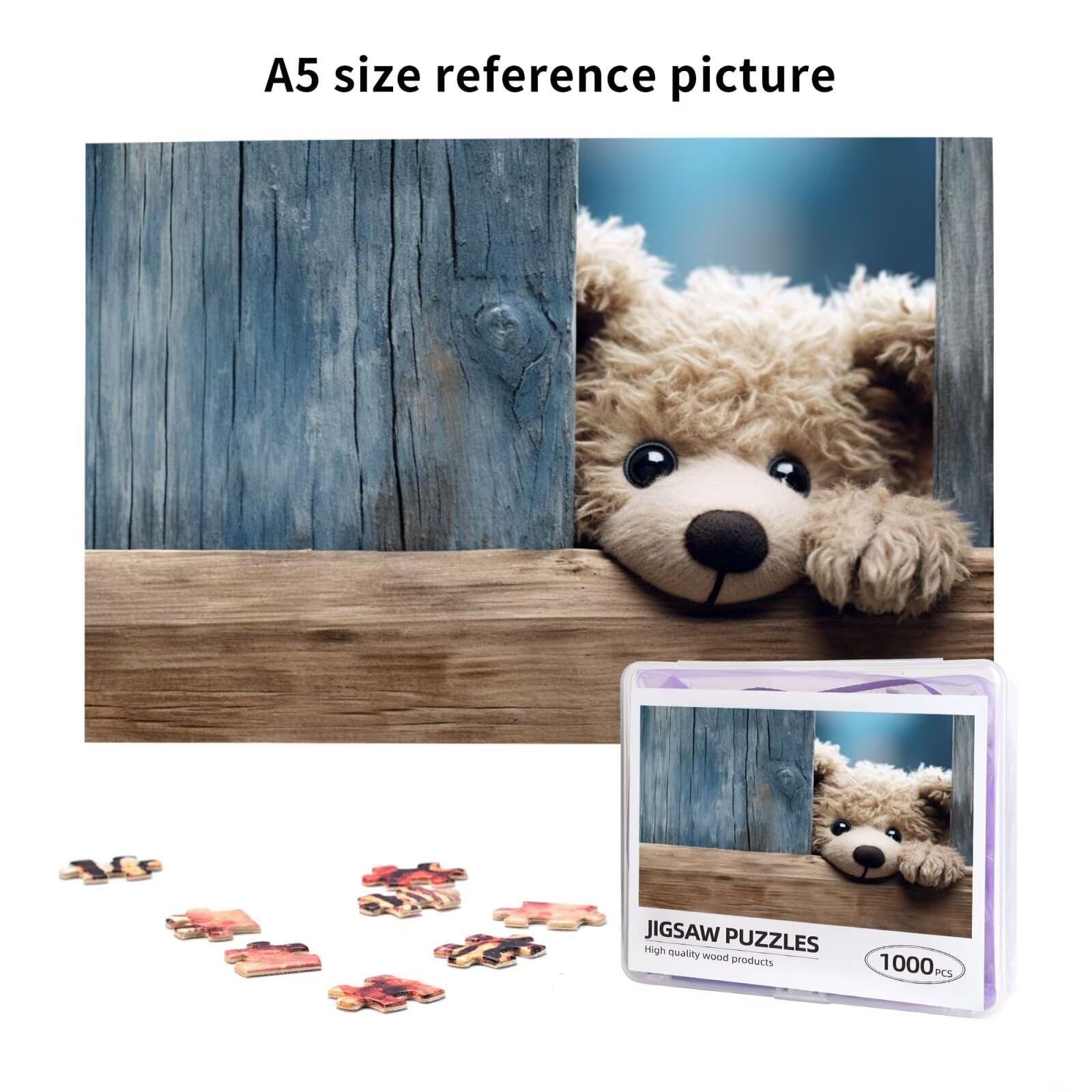 Puzzle 2000 Teile, Puzzle Erwachsene, Holzpuzzle Landschaft Impossible Jigsaw, Clevere Rätsel, Farbe Jigsaw mit Geschenkbox Verpackung for Room Decor, Geschenke für Frauen Kleiner Bär 100x70cm p-1686