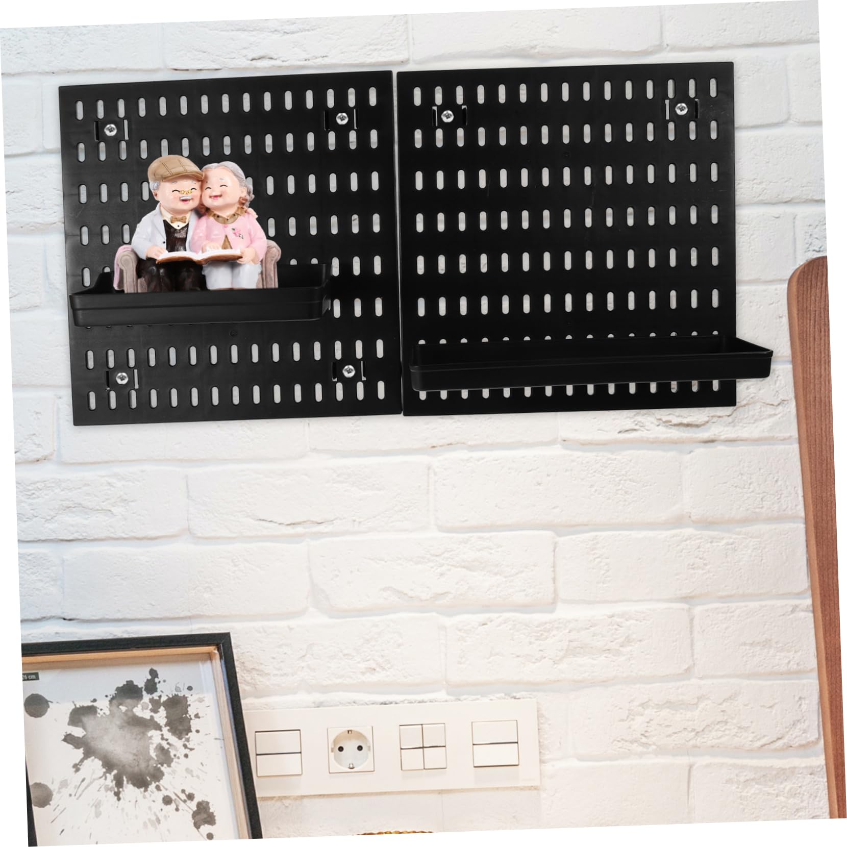 Alipis Plastic Pegboard Wall Organizer Display Hooks for Home Office Easy Install Without Drilling
