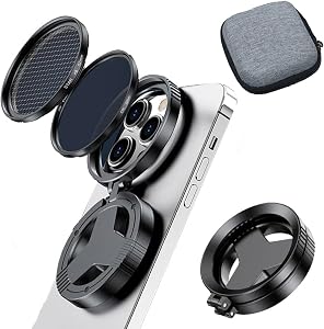 1 Set 2-in-1 Magnetic CPL Polarizer & Star Filter Lens Kit with Universal Adapter, 52mm Phone Camera Lens for iPhone Samsung Android, Reduce Glare Create Starburst Effects
