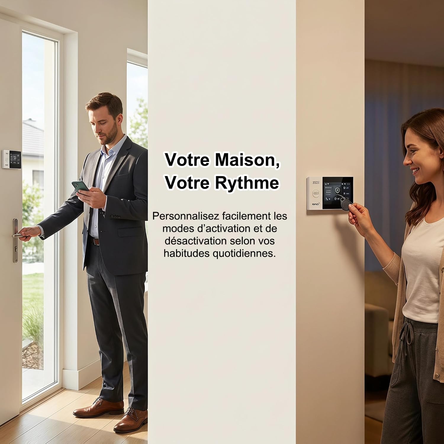 XUK Kit Alarme Maison sans Fil 4G GSM WiFi, sans Abonnement Mensuel | Alarme Maison Connectée avec App, Centrale d’Alarme Anti Intrusion avec Batterie de Secours 1000mAh, Notifications Appel SMS